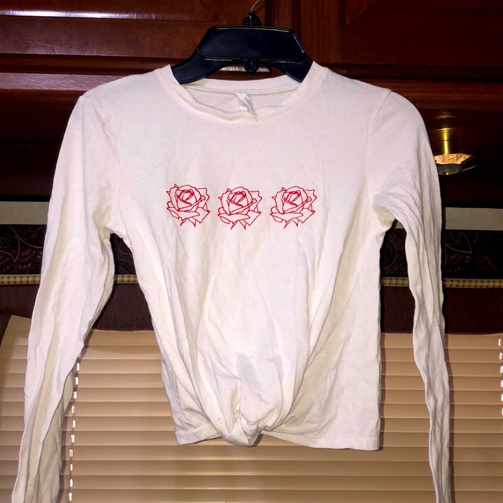 White cropped long sleeve